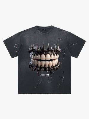 Snake and Sword Graphic T-Shirt with Bold Statement Design 