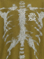 Skeleton Bone Graphic Distressed Hoodie