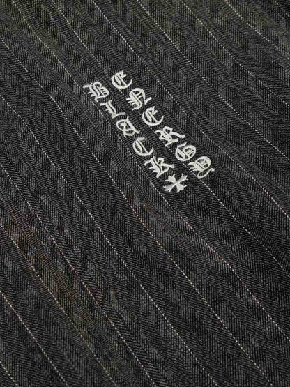 Pinstripe Vertical Embroidery Track Jacket