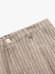 Retro Wool Blend Pleated Baggy Trousers 