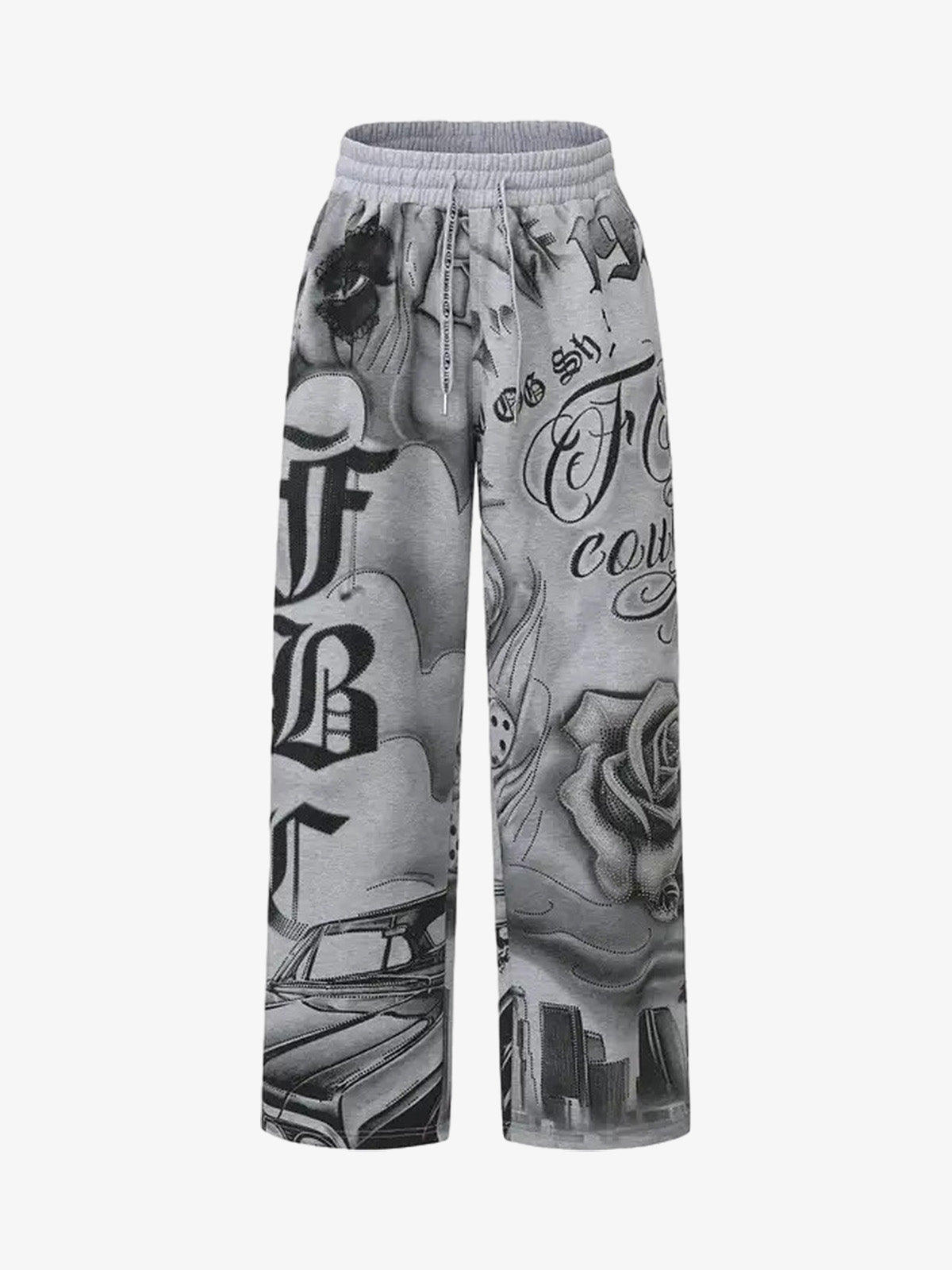 Rhinestone Letter Graphic Baggy Sweatants