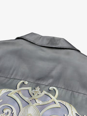 Baroque Sea Satin Camp Collar Boxy Shirt 