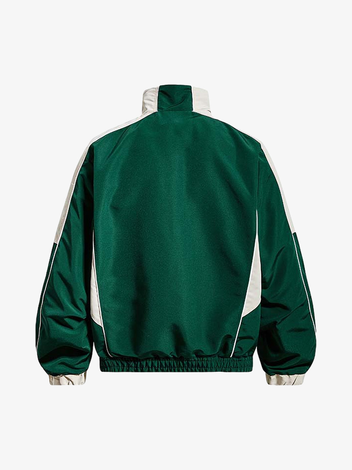 Letter Embroidered Color Block Stand-Collar Jacket