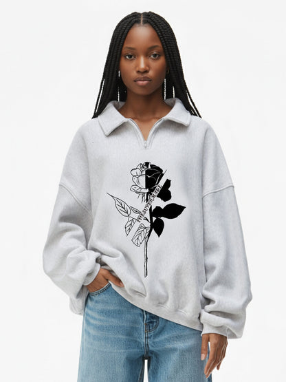 Thesupermade White and Gray POLO Sweatshirt Deconstructs and Reshapes Time Glitch Art Applique 
