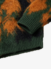 Abstract Camo Fuzzy Cardigan