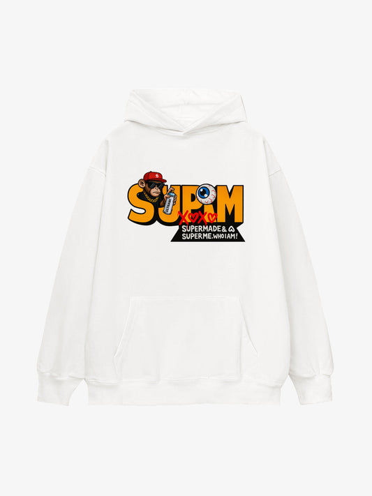 Supermade Hip-hop Monkey Graffiti Hooded Sweatshirt 