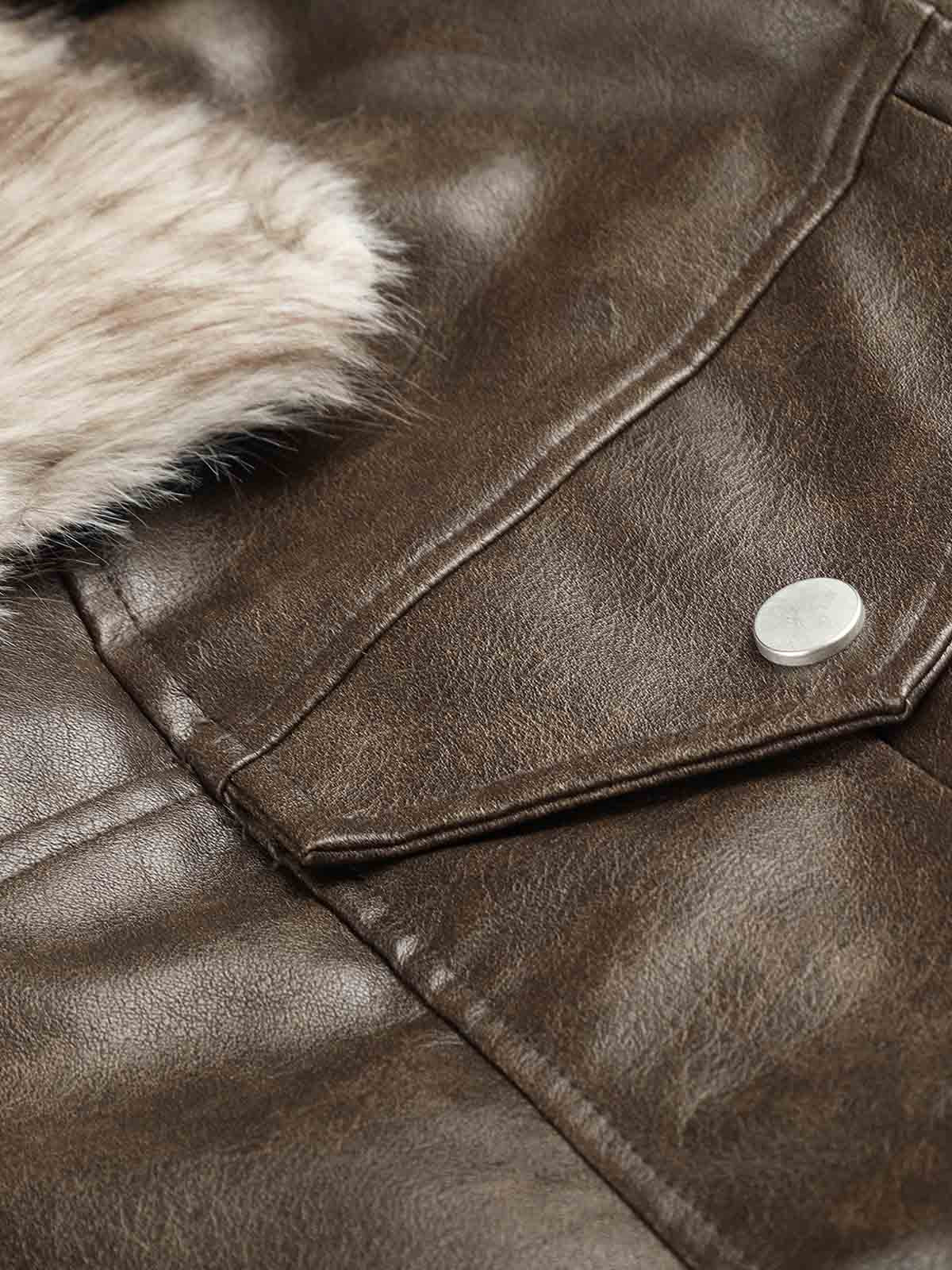 Faux-Layered Oversized-Collar Padded Coat
