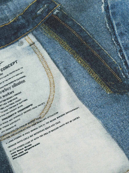 Patchwork Wide-Leg Jeans with Unique Design for Fashion Lovers 