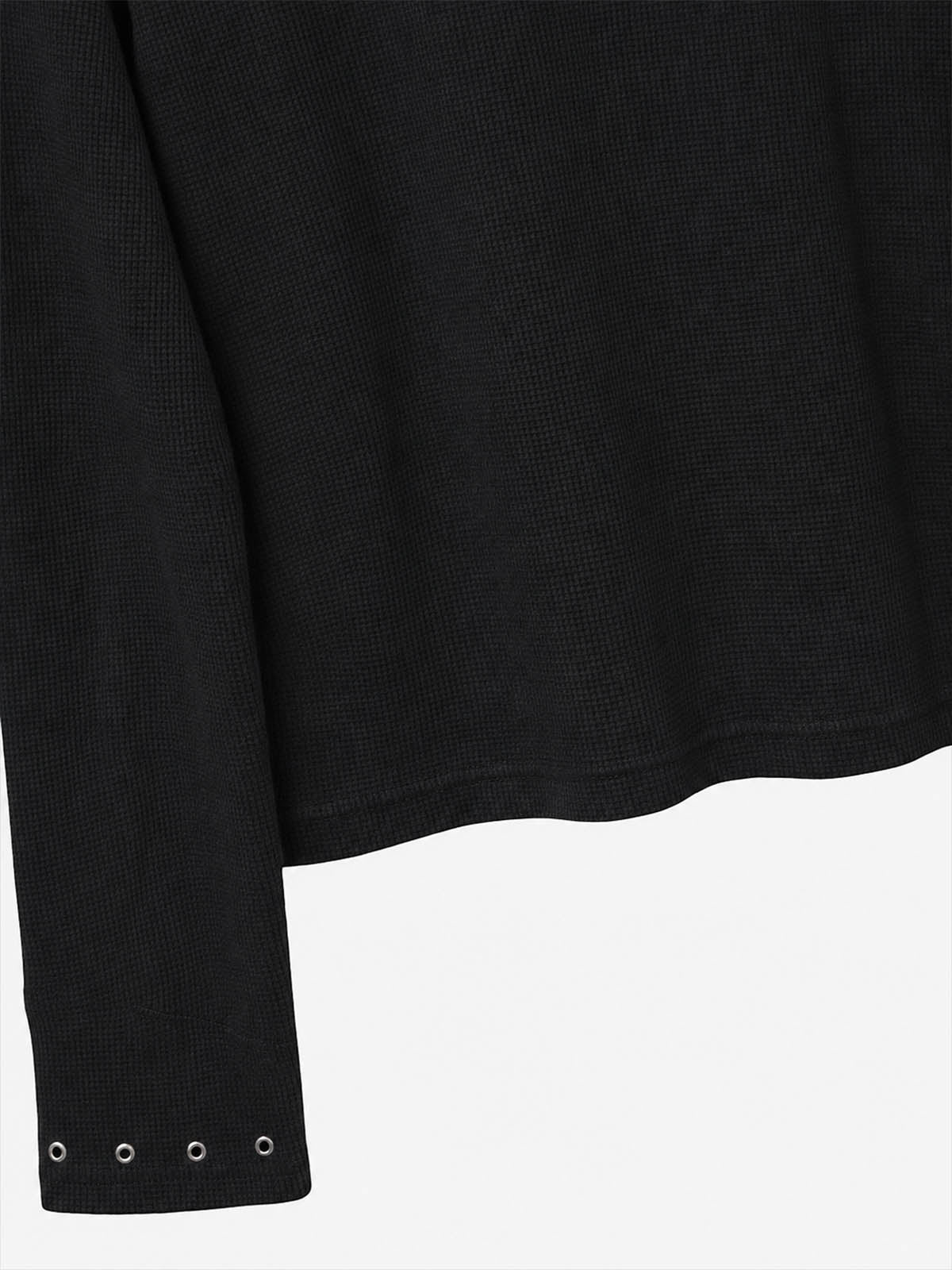 Waffelstrick-T-Shirt mit Metalldetails