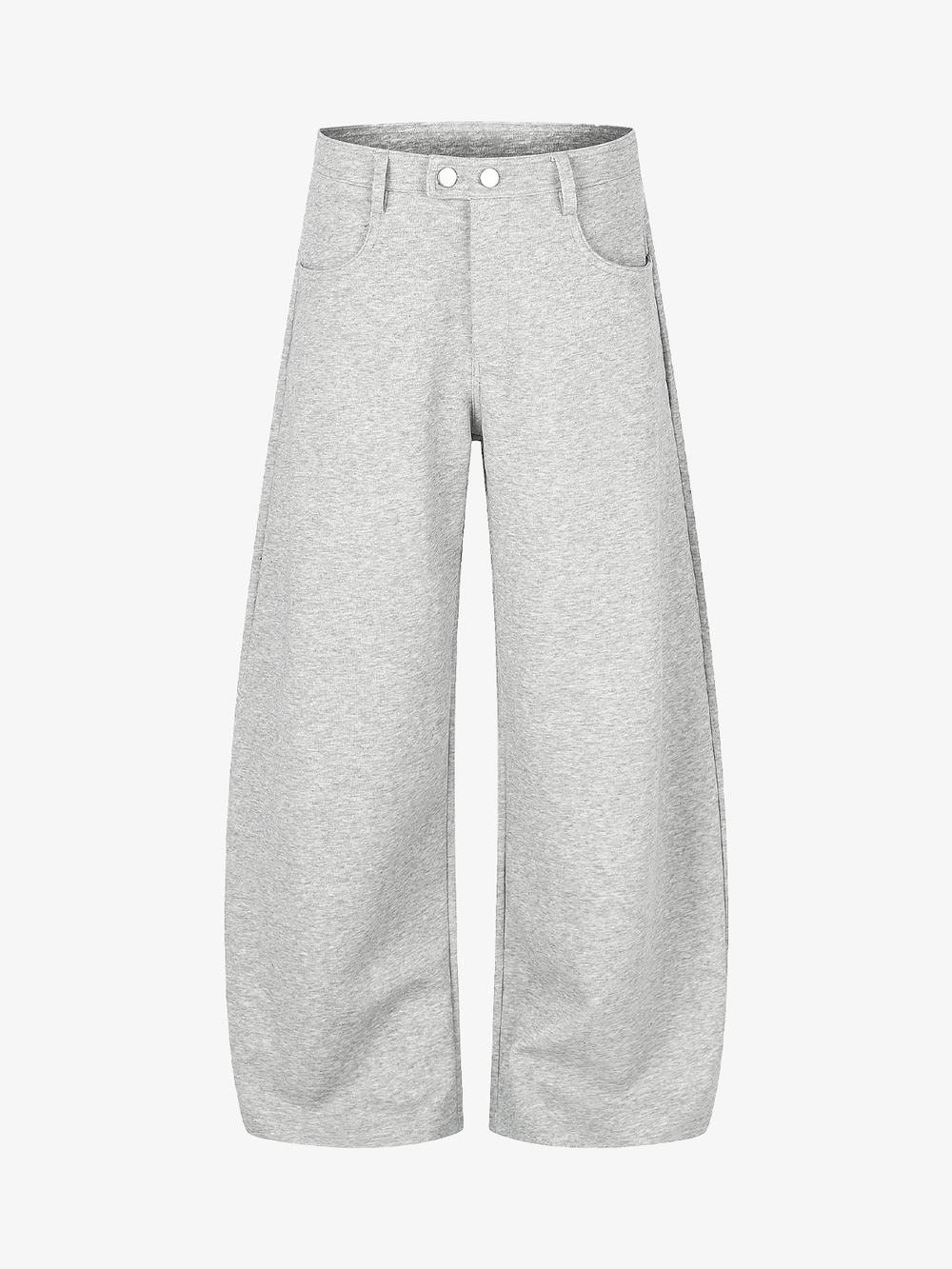 Double-Button Wide-Leg Sweatpants
