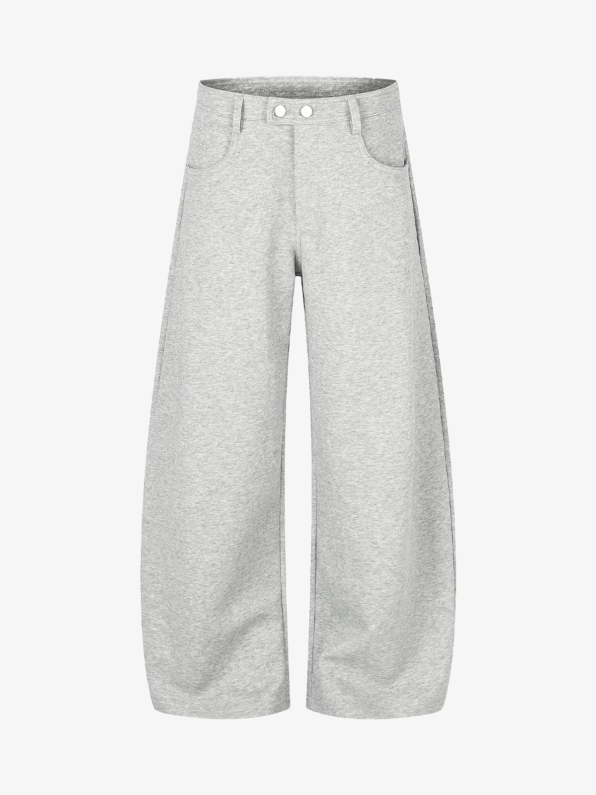 Double-Button Wide-Leg Sweatpants