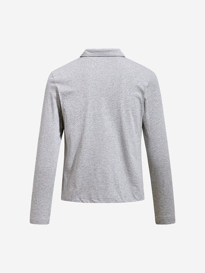 Portrait Graphic Long Sleeve Polo Shirt