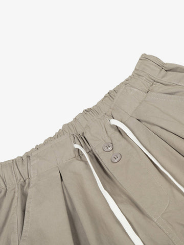 Drawstring Pleated Barrel Pants 