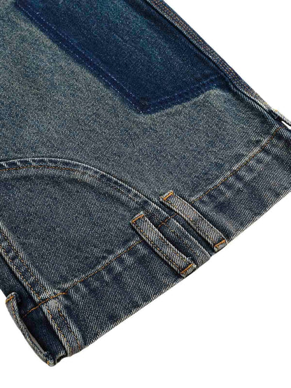 Deconstructed Ankle Loop Straight Jeans 