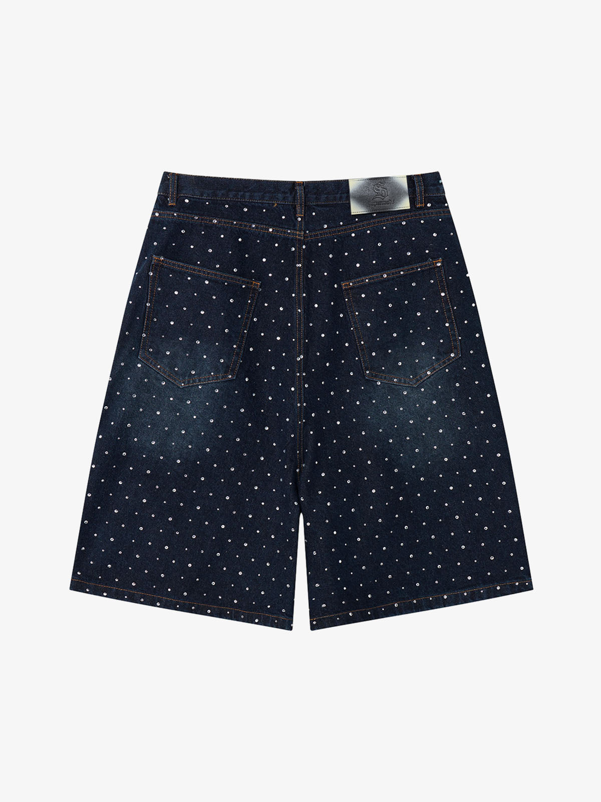 Pantaloncini di jeans ricamati con perle