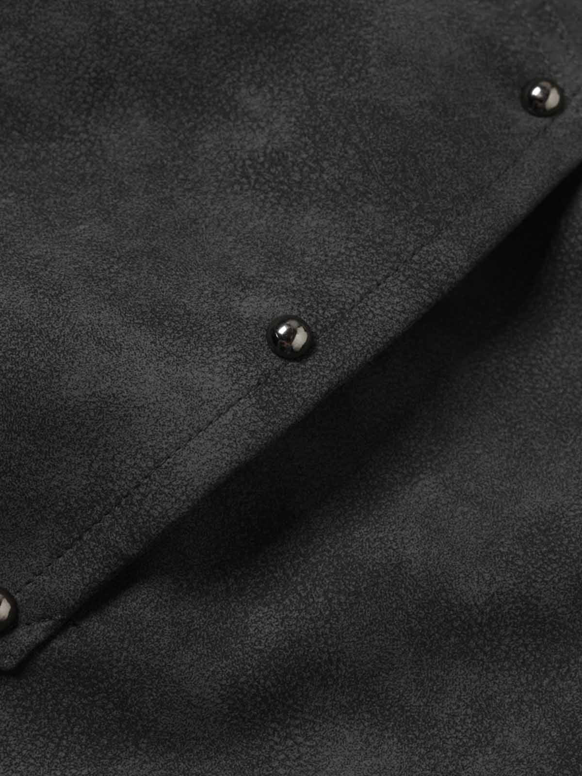 Letter Graphic Fur-Collar Zip-Up Jacket
