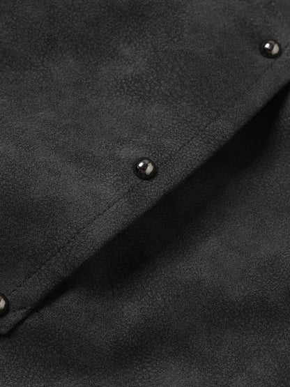 Letter Graphic Fur-Collar Zip-Up Jacket