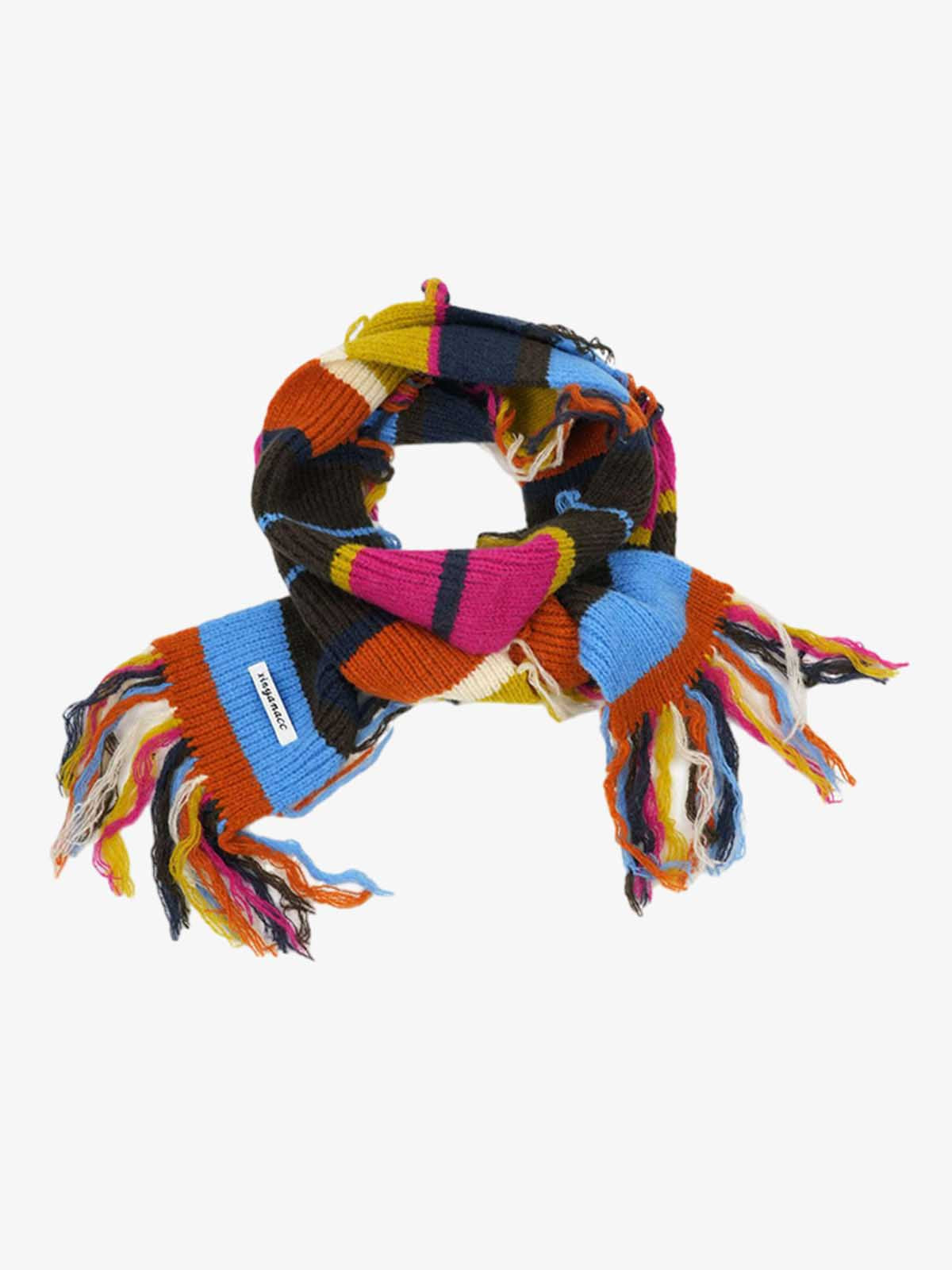 Striped Knit Scarf - Perfect for Casual and Festive Outfits 