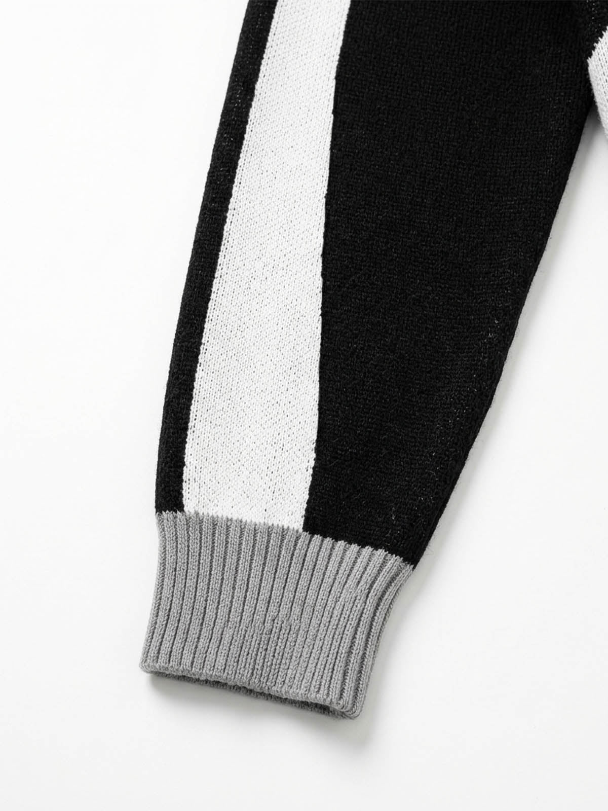 Scorpion Graphic Color Block Stand-Collar Knit Cardigan