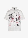 Cotton David Carson Graphic Print Short Sleeve Shirt Men's Casual Streetwear Fashion 