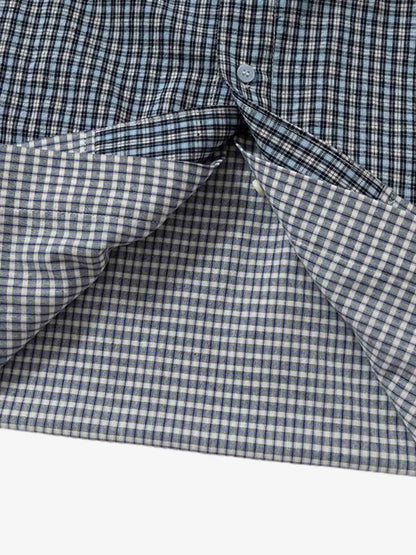 Thesupermade Double-layered Plaid Deconstructed Shirt 
