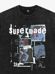 Washed Vintage Collage Graphic T-Shirt 