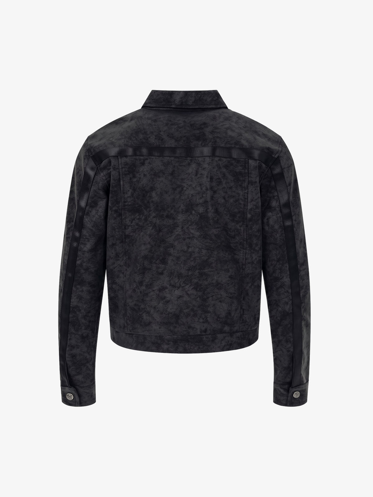 Deconstructed Patchwork Cropped Faux Leather Jacket