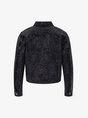 Deconstructed Patchwork Cropped Faux Leather Jacket
