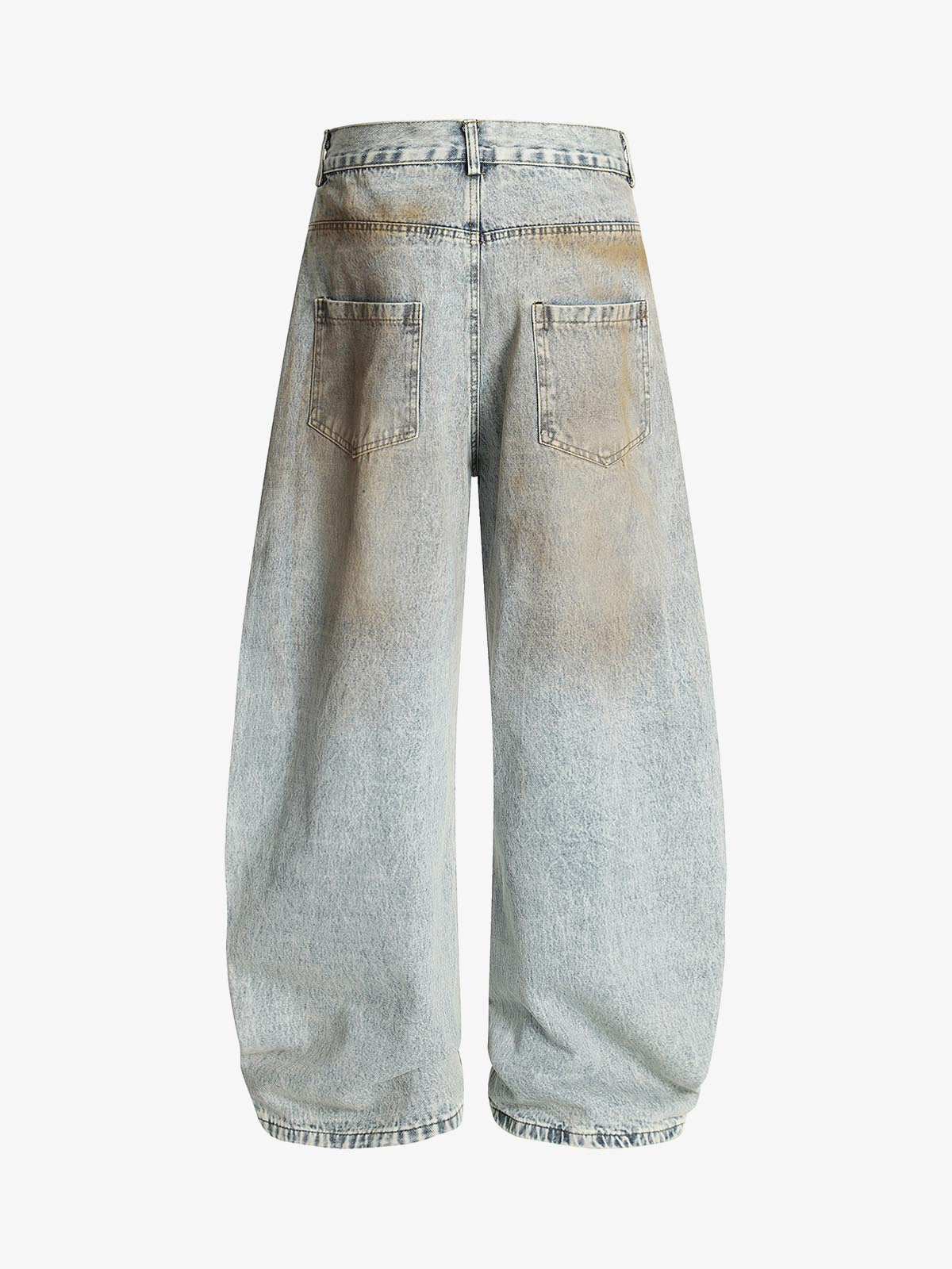 High Street Retro Dirty Dyed Washed Scimitar Jeans 