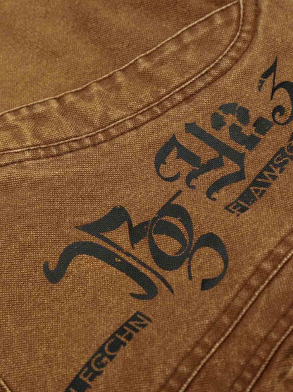 Fireman Clasp Washed Denim Knight Crest Jacket