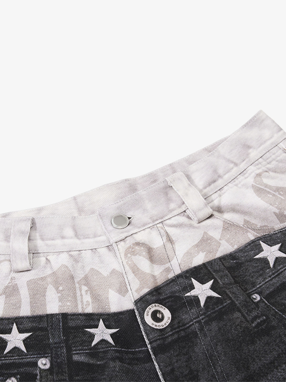 Jeans curvos con efecto de capas 3D