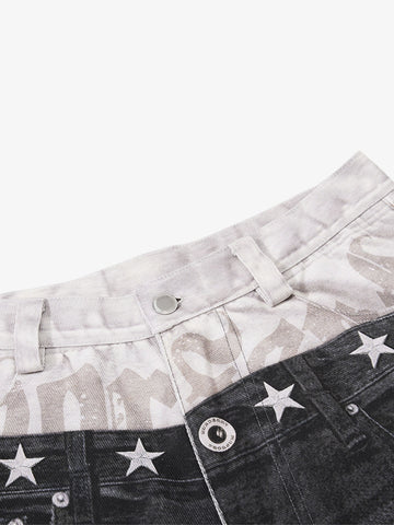 Jeans curvos con efecto de capas 3D