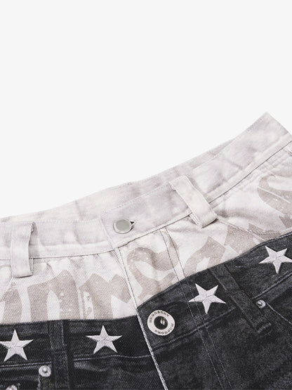 Jeans curvos con efecto de capas 3D
