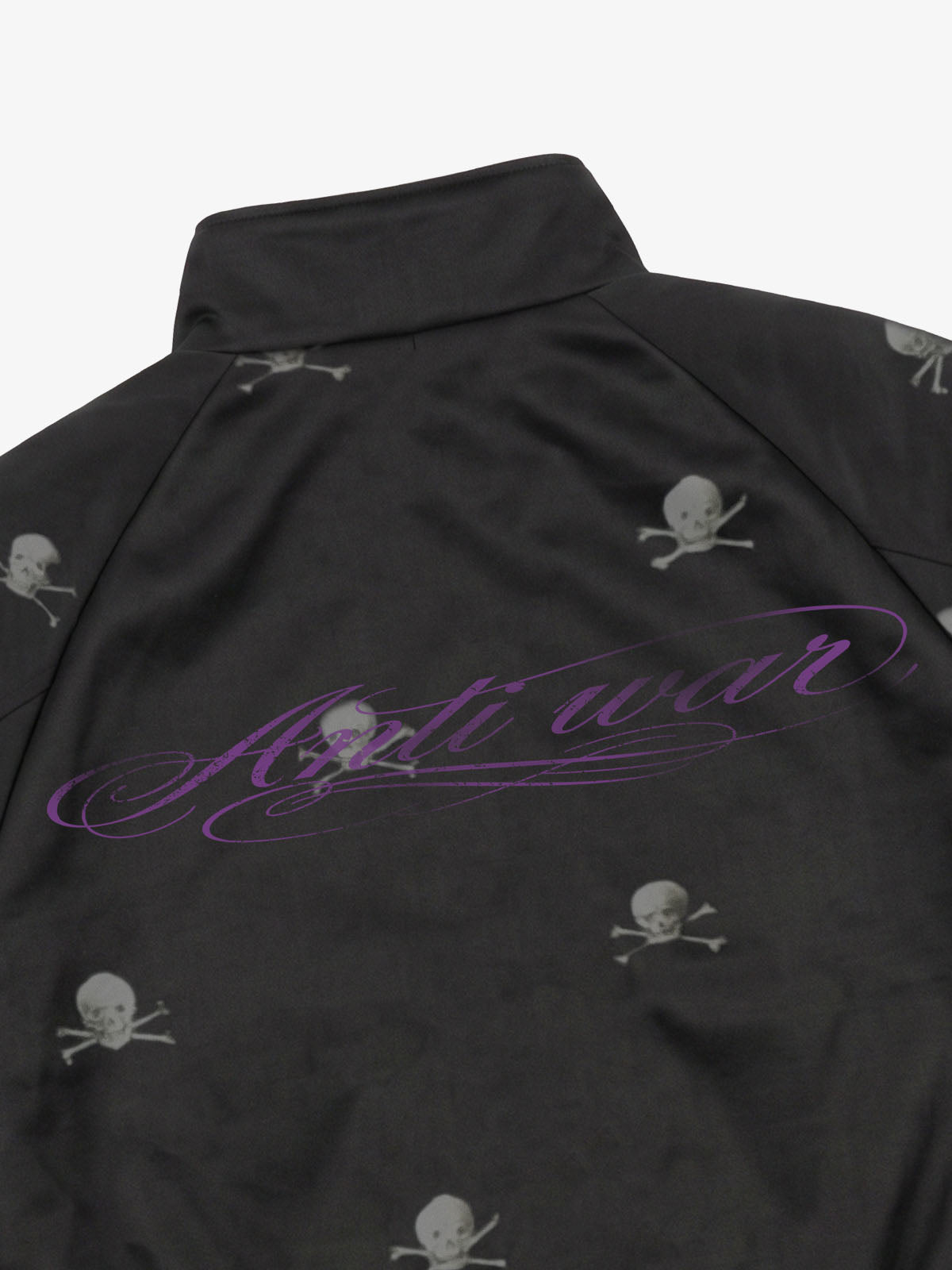 All-Over Skull Graphic Zip Bomber Jacket