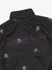 All-Over Skull Graphic Zip Bomber Jacket
