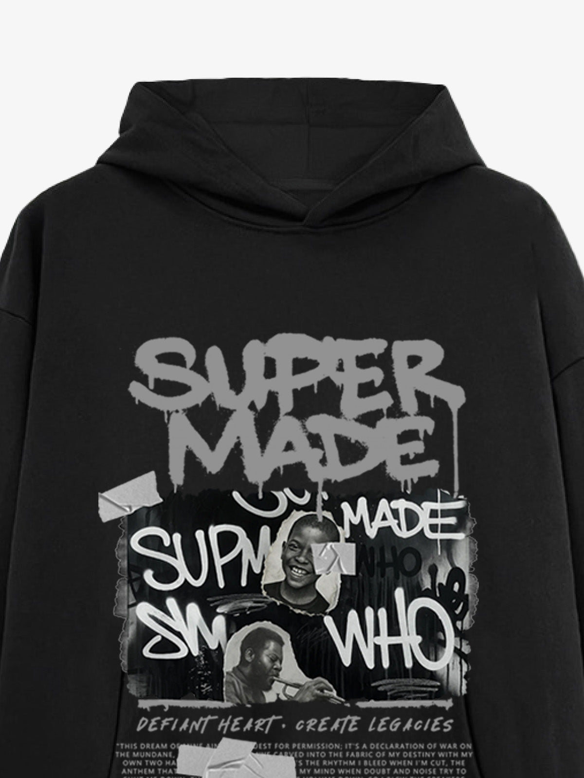 SupermadeTrendy Retro Graffiti Character Hooded Sweatshirt 