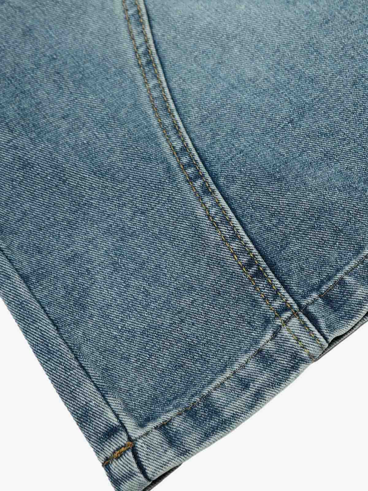Barrel Straight Wide Leg Cropped Jort 