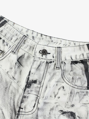 Oversized-T-Shirt mit abstraktem Grafikprint – Baumwollmischung, lockere Passform
