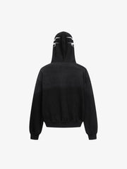 High Street Script Letter Print Zip-up Hoodie Jacket 