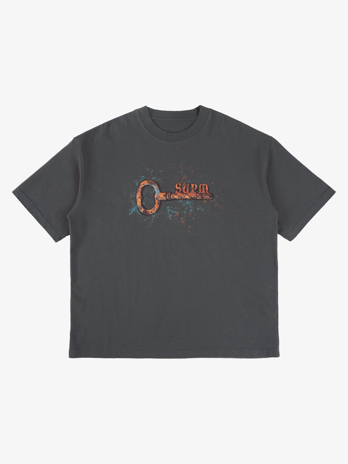 Supermade Rusty Metal Key Print T-Shirt 