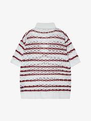 Retro Open-Knit Polo Shirt 