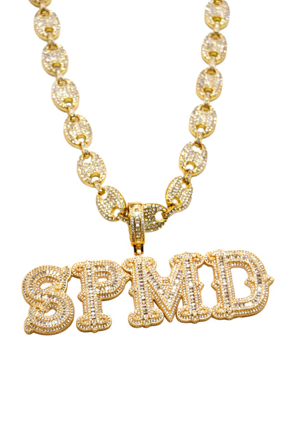 Thesupermade Hip-hop Diamond Letter Necklace - 2229 