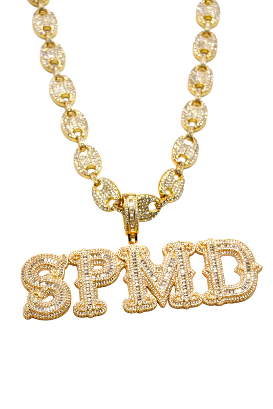 Thesupermade Hip-hop Diamond Letter Necklace - 2229 