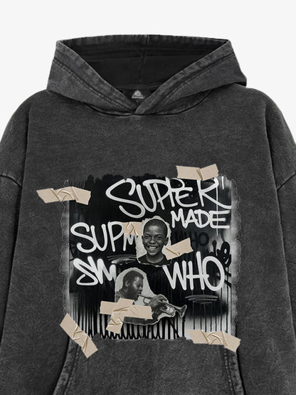 Street Collage Graffiti Font Character Hooded Sweatshirt 