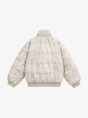 Embroidered All-Over Print Padded Coats