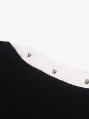 Studded Mouth Graphic Waffle Long Sleeve Tee