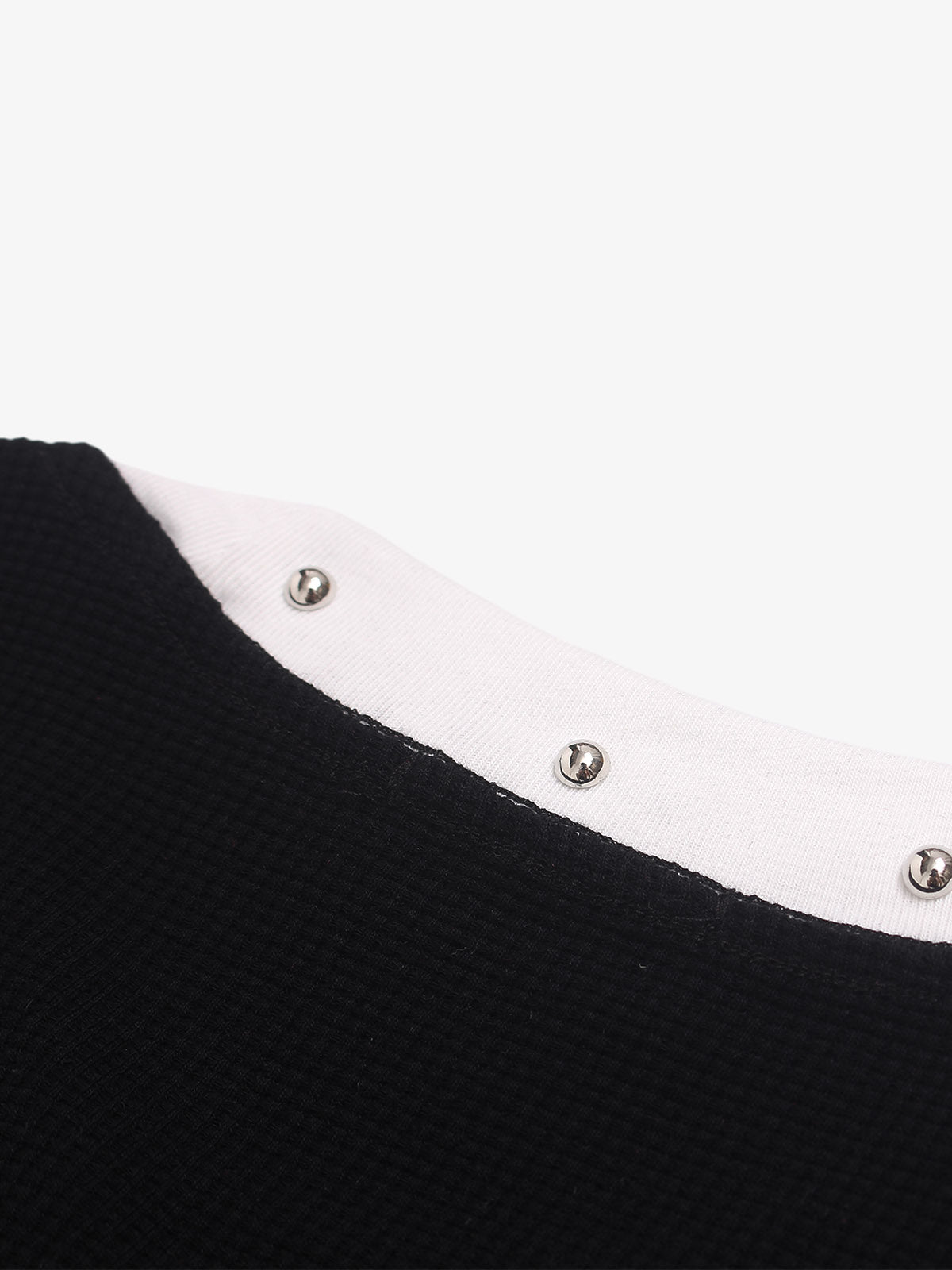 Studded Mouth Graphic Waffle Long Sleeve Tee