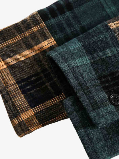 Stylish Patchwork Plaid Shirt for Men - Perfect for Casual and Trendy Looks 