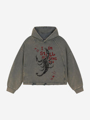 Hoodie mit Logo-Blitz-Grafik, gewaschen und im Used-Look