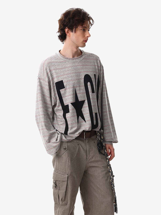 Graphic Letter Star Print Long Sleeve T-Shirt